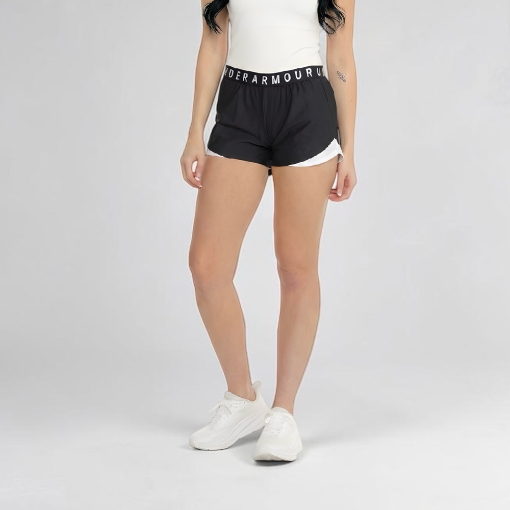 Under Armour HeatGear® Play Up 3.0 Women’s Black White Shorts Sz L